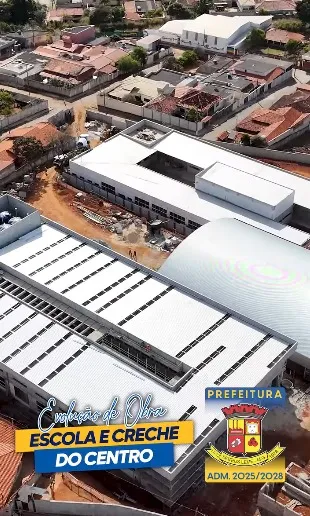Obras da nova escola e creche do Centro de Mateus Leme chegam a 65% de execução